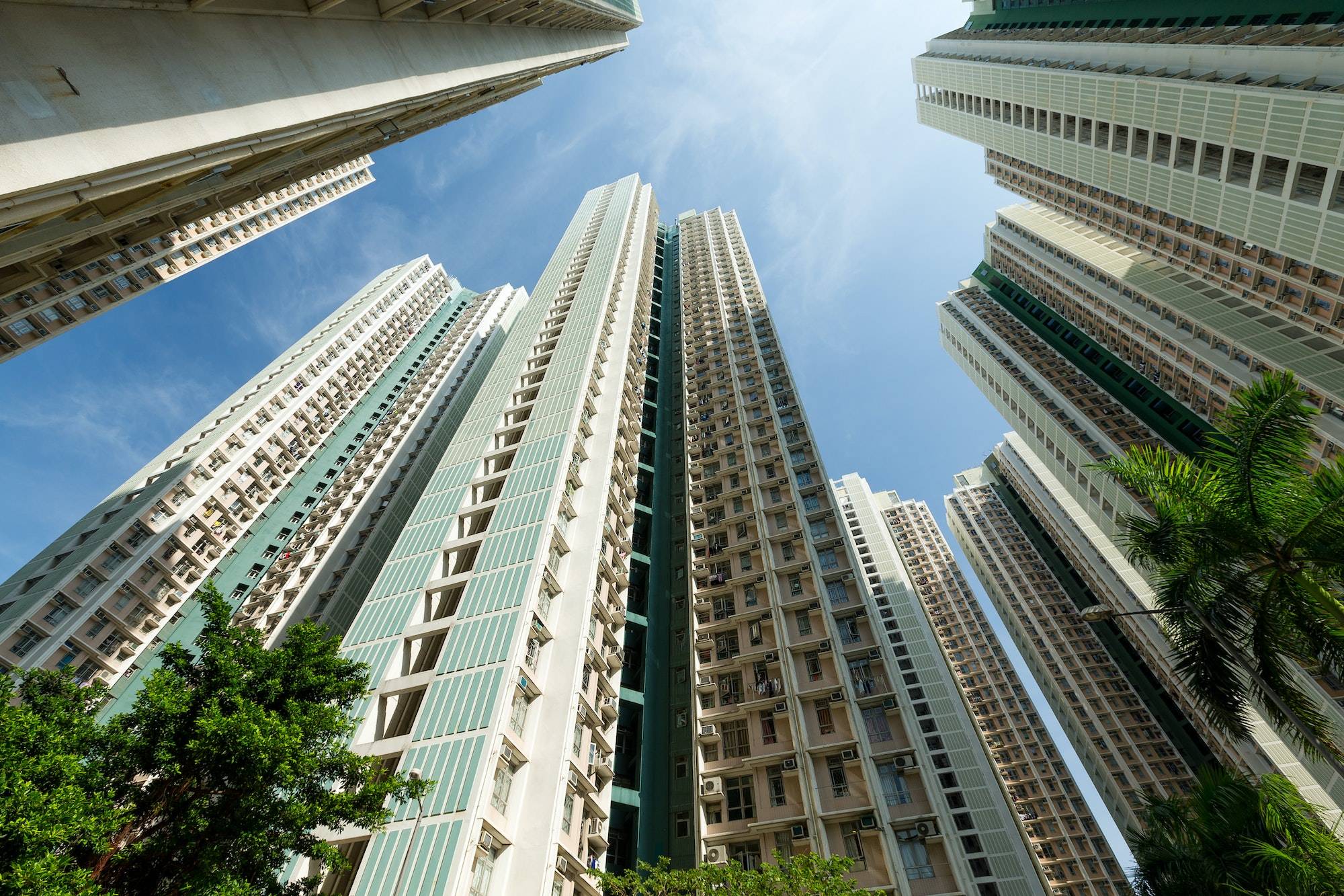 Apartment building at the sky